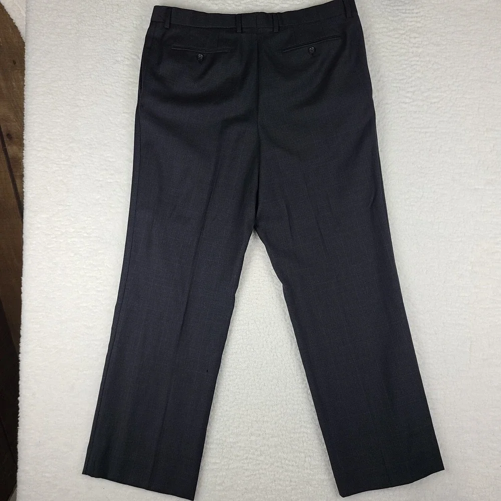 Banana‎ Republic Dress Pants Mens 38 x 32 Dark Gray Plaid Classic Fit Slacks
